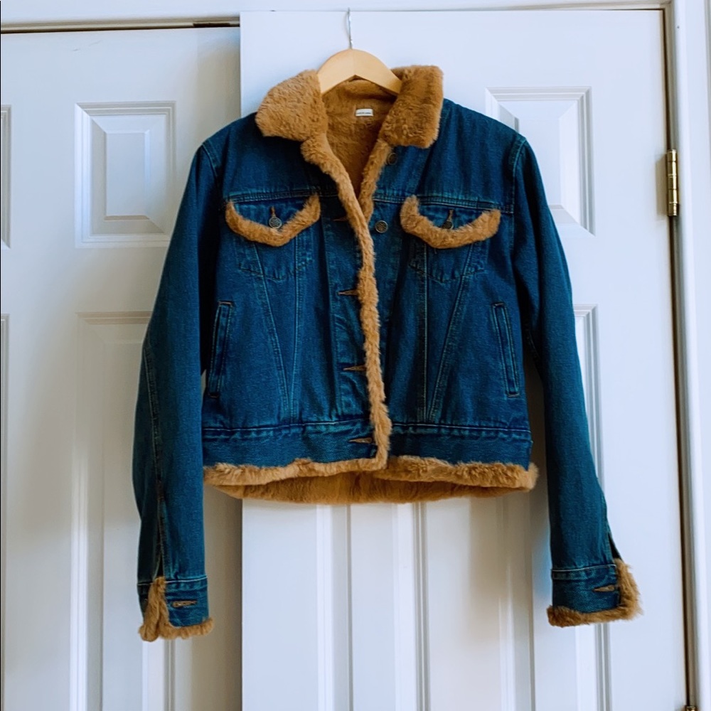 Newman Marcus Rabbit Fur Denim Jacket